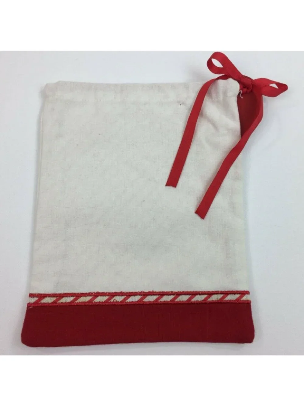 Wondershop White Monogram Red Initial N Drawstring Gift Bag Santas Workshop Bell